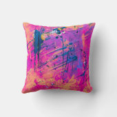 サマーサンセット(ばちゃばちゃ)跳ねる絵を描抽象芸術 クッション (裏面)