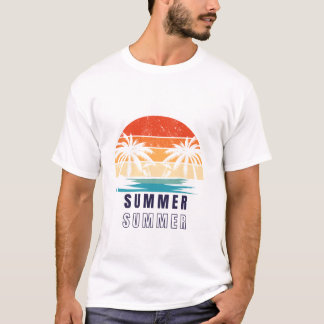 サマーサンセットTシャツ – ビーチバケーション トロピカル デ Tシャツ