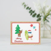 サマーサンタとサンドクリスマスカスタム シーズンポストカード (スタンド正面)