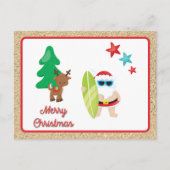 サマーサンタとサンドクリスマスカスタム シーズンポストカード (正面)