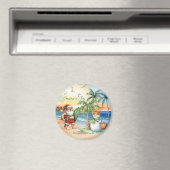 サマーサンタとスノーマンのクリスマスインジュライ マグネット (インサイチュ (食洗機))