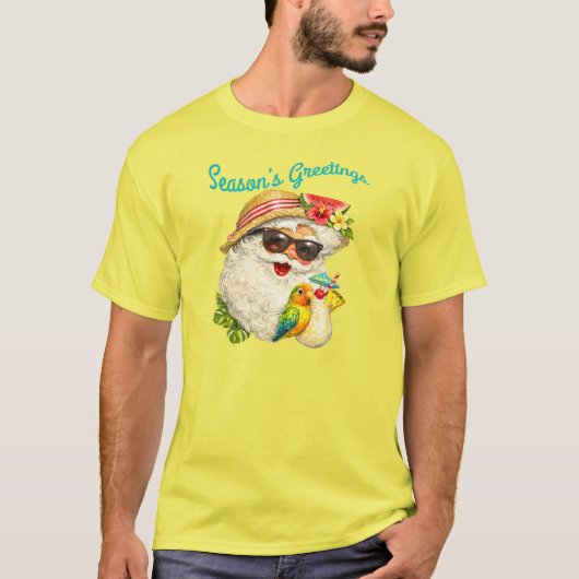 サマーサンタの季節の挨拶 Tシャツ (正面)