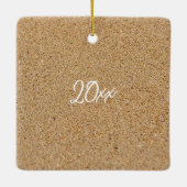 サマーサンタクリスマスホリデーカスタム文字 セラミックオーナメント (裏面)