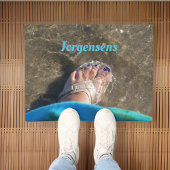 サマーサンダルススプラッシュとウェディングのビーチ ドアマット