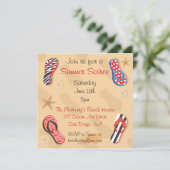 サマーサンダルスソーリービーチBBQパーティの招待状 招待状 (スタンド正面)