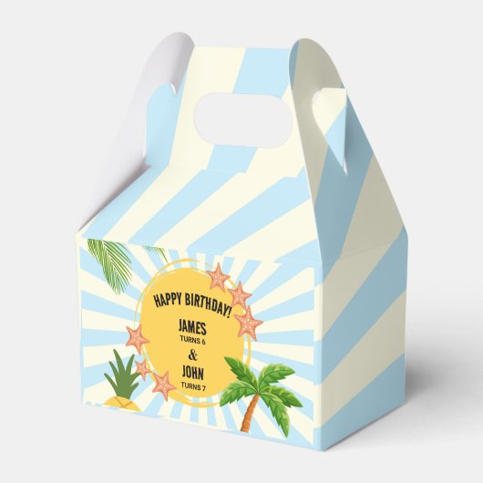 サマーサンテーマダブル誕生祝い フェイバーボックス (正面サイド)