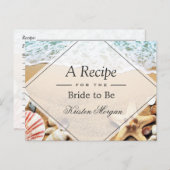 サマーサンディビーチスターフィッシュブライダルシャワーレシピ ポストカード (正面/裏面)