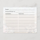 サマーサンディビーチスターフィッシュブライダルシャワーレシピ ポストカード (裏面)