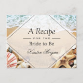 サマーサンディビーチスターフィッシュブライダルシャワーレシピ ポストカード (正面)