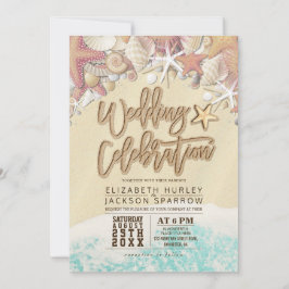 サマーサンディビーチ結婚式ブライダルシャワーヒトデ サンキューカード