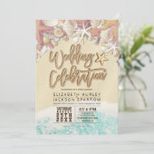 サマーサンディビーチ結婚式ブライダルシャワーヒトデ サンキューカード (スタンド正面)