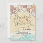 サマーサンディビーチ結婚式ブライダルシャワーヒトデ 招待状 (正面)