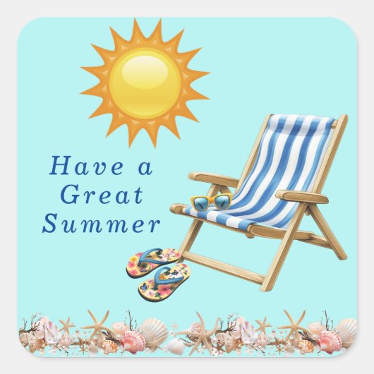 サマーサンビーチチェアサングラスビーチサンダル スクエアシール (正面)