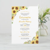サマーサンフラワーイエローホワイトフローラキンセアニェラ 招待状 (スタンド正面)