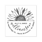 サマーサンフラワーカップルファミリー差出人住所 セルフインキングスタンプ (デザイン)