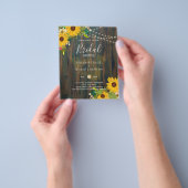 サマーサンフラワーズ素朴ウッドブライダルシャワー招待状 チラシ (手)