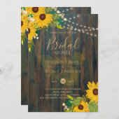 サマーサンフラワーズ素朴ウッドブライダルシャワー招待状 招待状 (正面/裏面)