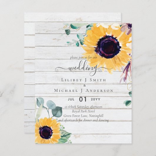 サマーサンフラワーユーカリ結婚グリーン (正面/裏面)