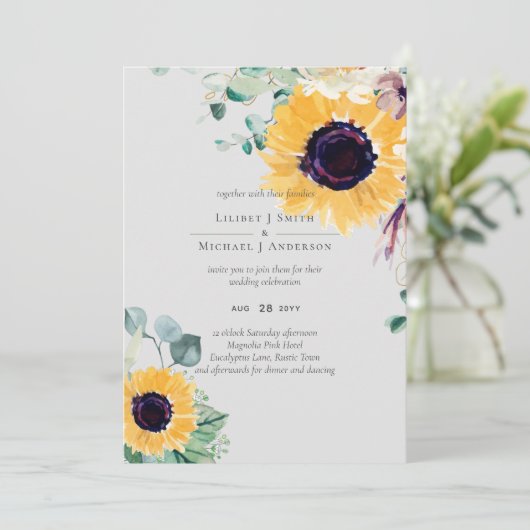 サマーサンフラワーユーカリ結婚グリーン (スタンド正面)