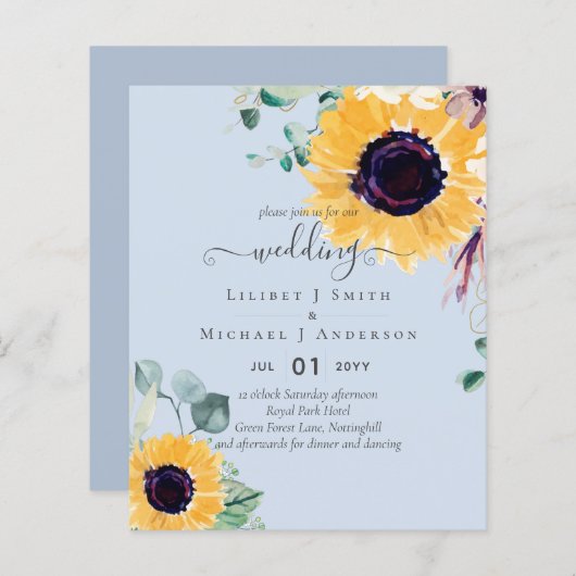 サマーサンフラワーユーカリ結婚グリーン (正面/裏面)