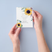 サマーサンフラワーユーカリ結婚グリーン チラシ (手)