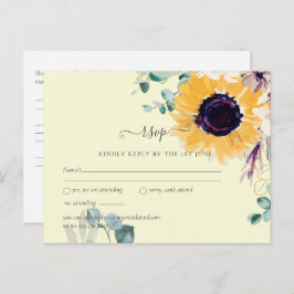 サマーサンフラワーユーカリ結婚グリーン ポストカード