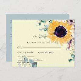 サマーサンフラワーユーカリ結婚グリーン ポストカード