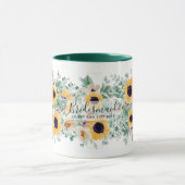 サマーサンフラワーユーカリ結婚グリーン マグカップ (中央)