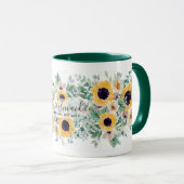 サマーサンフラワーユーカリ結婚グリーン マグカップ (正面右)