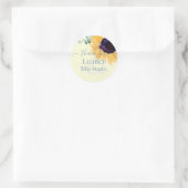 サマーサンフラワーユーカリ結婚グリーン ラウンドシール (バッグ)