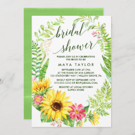 サマーサンフラワーリースブライダルシャワー 招待状
