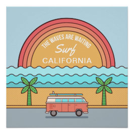 サマーサーファーカスタムの場所のポスター ポスター