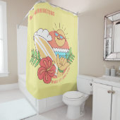サマーサーファー名前をカスタムするシャワーカーテン シャワーカーテン (インサイチュ)
