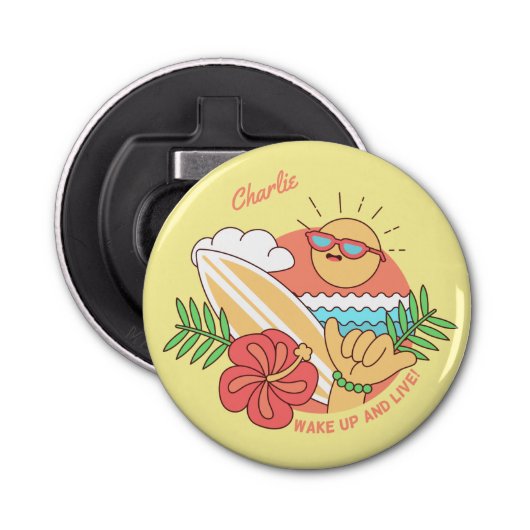 サマーサーファー名前をカスタムするボトルオープナー 栓抜き (正面)