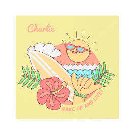 サマーサーファー名前をカスタムするメタルウォールアート メタルプリント