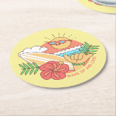 サマーサーファー紙コースター ラウンドペーパーコースター (アングル)