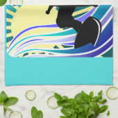 サマーサーフィンおもしろいサンダー_コーブ キッチンタオル (折り畳み)