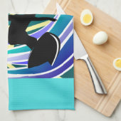 サマーサーフィンおもしろいサンダー_コーブ キッチンタオル (四つ折り)