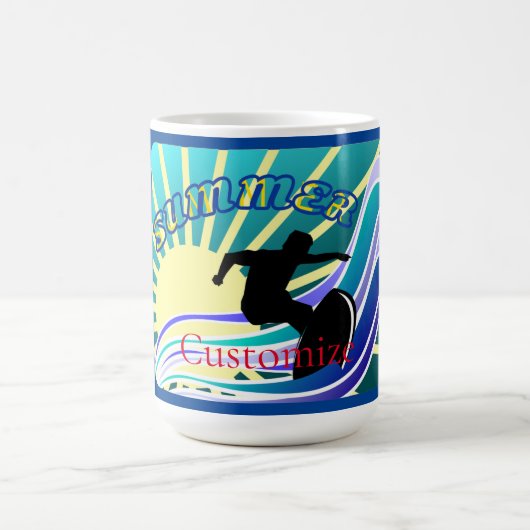 サマーサーフィンおもしろいサンダー_コーブ コーヒーマグカップ (中央)