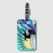 サマーサーフィンおもしろいサンダー_コーブ ラゲッジタグ (正面縦)