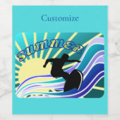 サマーサーフィンおもしろいサンダー_コーブ ワインラベル (シングルラベル)