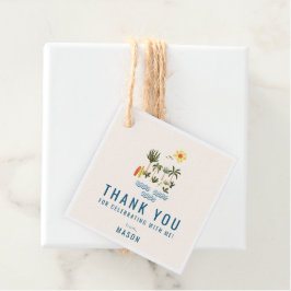 サマーサーフバースデーパーティーありがとうメッセージカード フェイバータグ