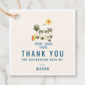 サマーサーフバースデーパーティーありがとうメッセージカード フェイバータグ (正面)