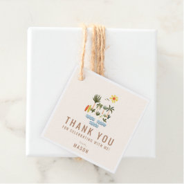 サマーサーフバースデーパーティーありがとうメッセージカード フェイバータグ