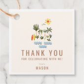 サマーサーフバースデーパーティーありがとうメッセージカード フェイバータグ (正面)