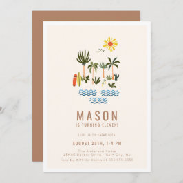 サマーサーフバースデーパーティーの招待 招待状