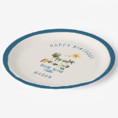 サマーサーフバースデーパーティー紙プレート ペーパープレート (アングル)