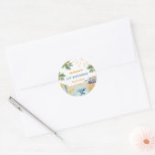 サマーサーフバースデーパーティー ラウンドシール (封筒)