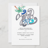 サマーサーフビーチバケーションバースデーパーティインヴィッティ 招待状 (裏面)