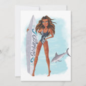 サマーサーフビーチバケーションバースデーパーティインヴィッティ 招待状 (正面)